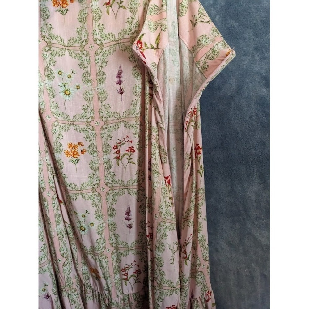 AguaBendita Target Mini Dress 3X Floral Tile Dainty Blush Pink Flutter Sleeve - Picture 6 of 16